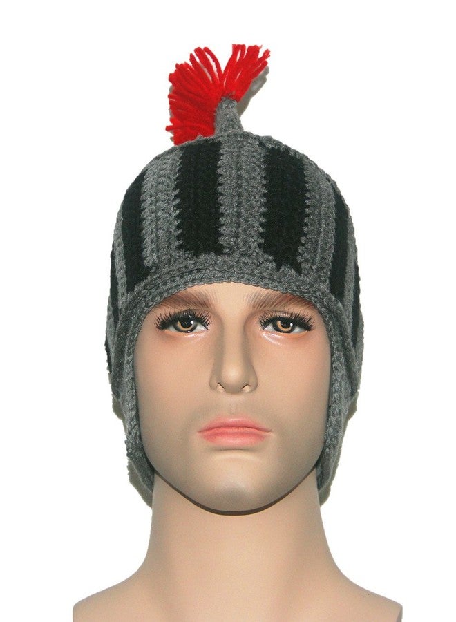 Kafeimali Original Barbarian Knight Knit Beard Hat Beanie Halloween Knit Caps (Gray-3) - Image 2